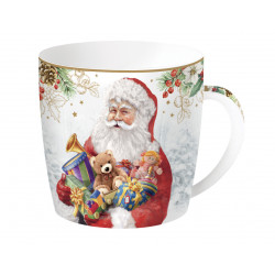 Mikołaj z Prezentami Kubek Porcelanowy w Ozdobnej