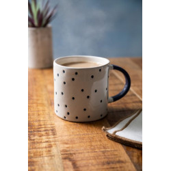 Mikasa, Kubek Kamionkowy Granatowe Kropki – 390 ml