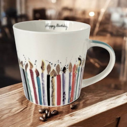 Świeczki Urodzinowe Kubek Porcelanowy w Ozdobnym Pudełku 350 ml